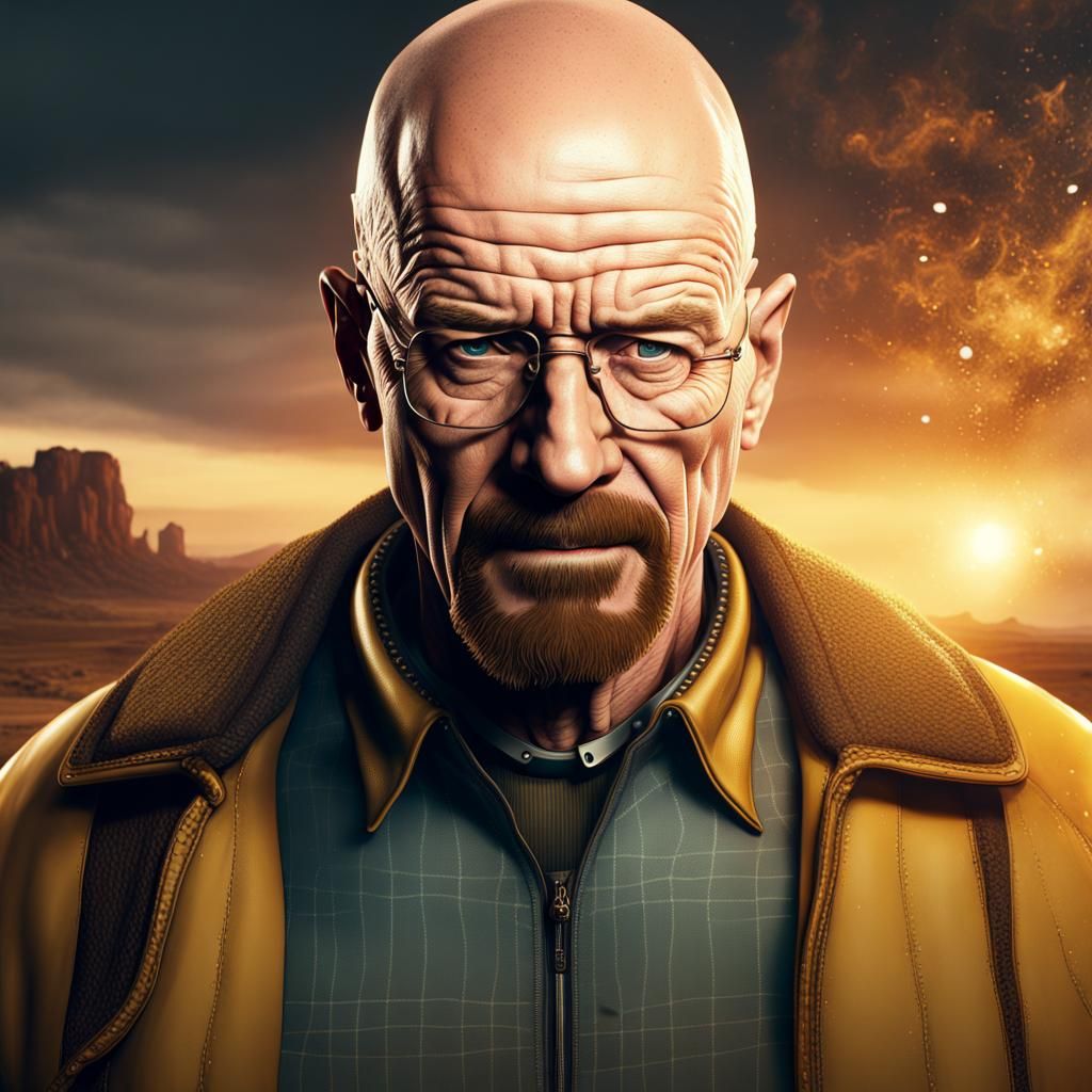 Walter White with Diamond Grills: Detailed Matte Painting