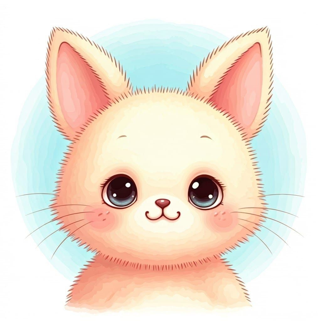 Cute Pastel Animals in Watercolor Style