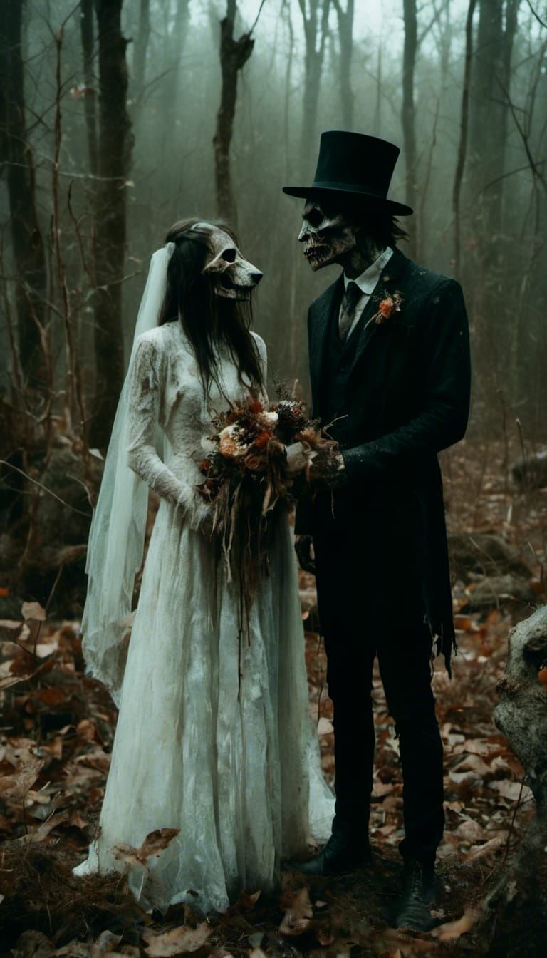 Werewolf and Witch Spooky Wedding