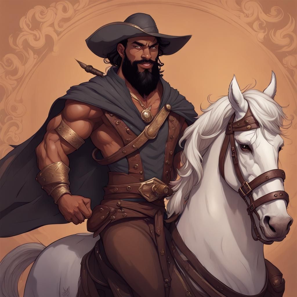 Fantasy Portrait: Muscular Man on Horseback