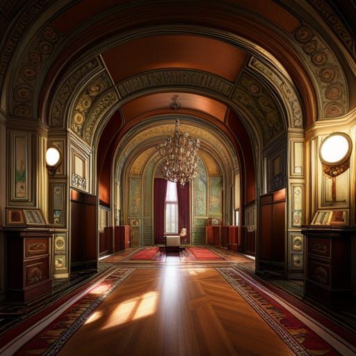 Opulent Victorian Turret Interior in Detailed Matte Painting