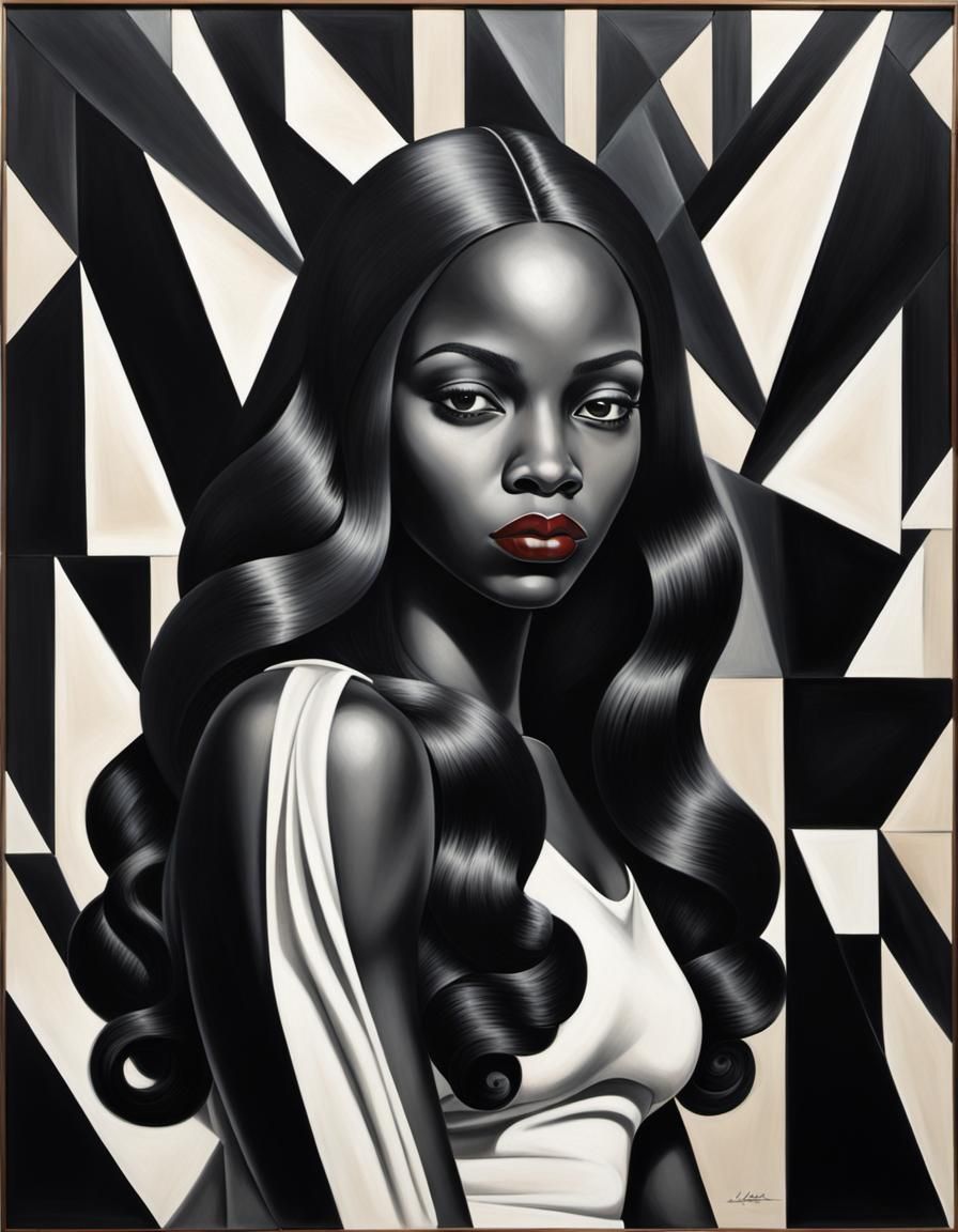 Elegant Woman in Art Deco Style Portrait