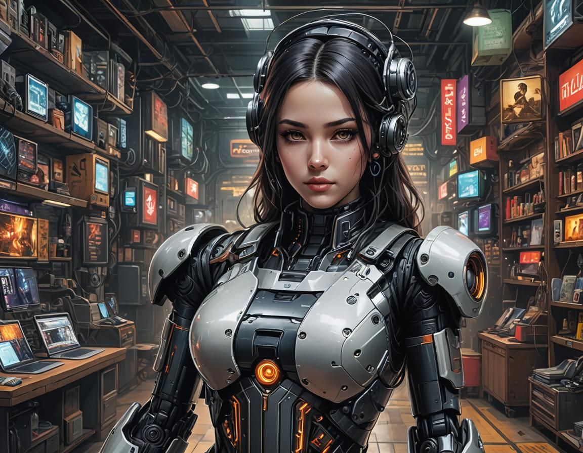 Interactive Chatbot Interface in Cyberpunk Style