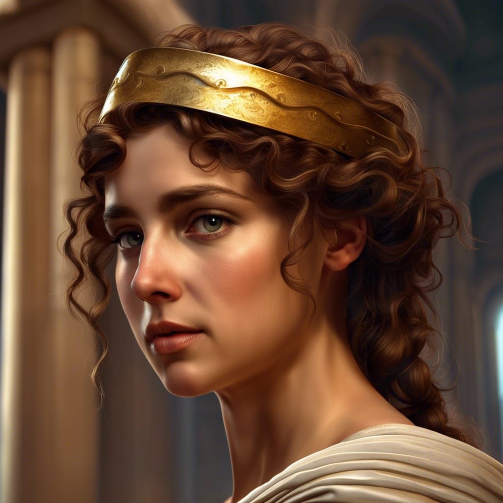 Helen of Troy Portrait in Ancient Greek Style