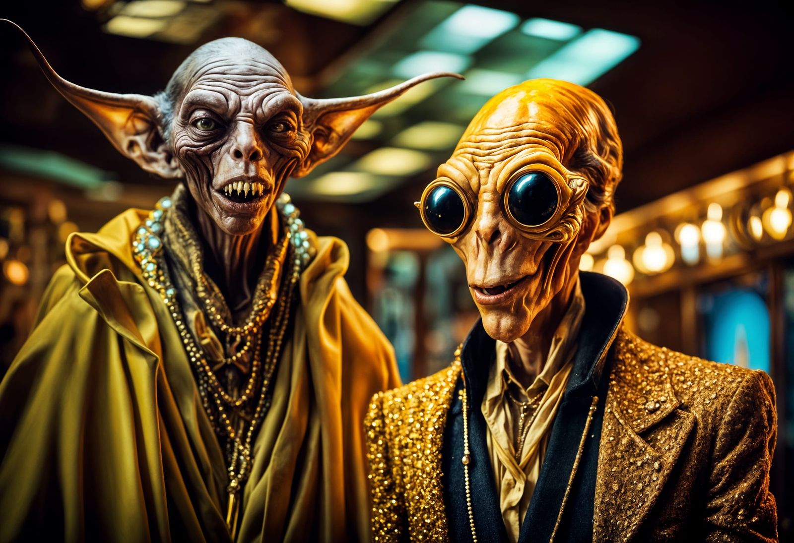 Extravagant Alien Characters in Bizarre Cosmic Setting