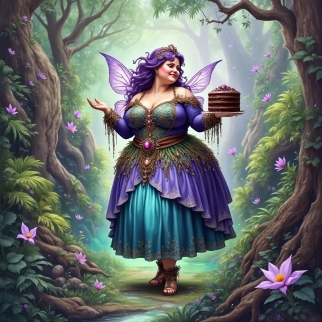 Fairy Bride in Enchanted Jungle Watercolor