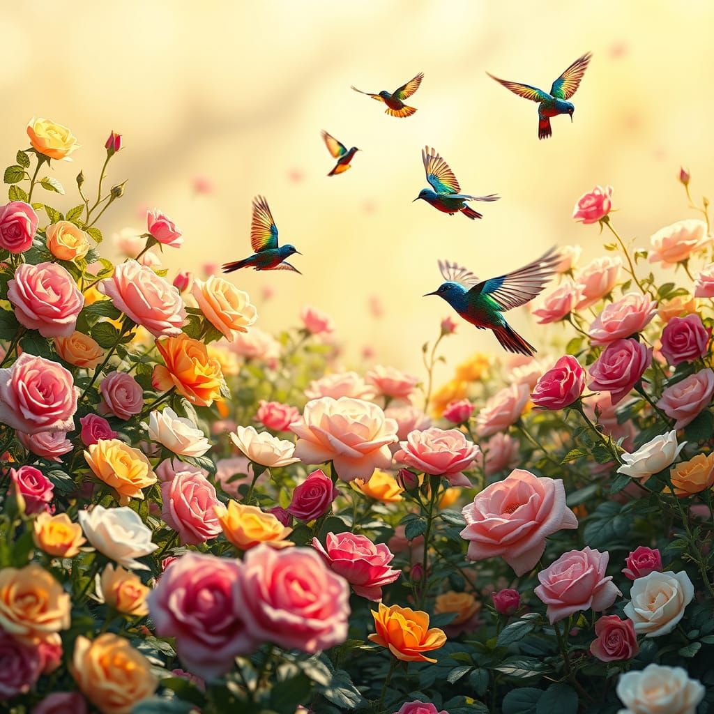 Vibrant Garden of Wonders in Whimsical Style