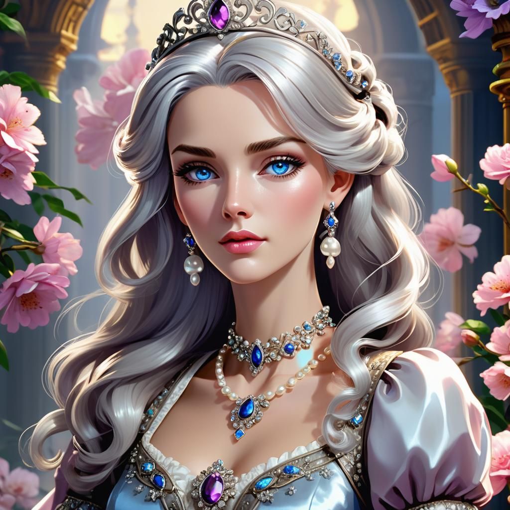 Elegant Princess in 16-Bit Adventure Game Style