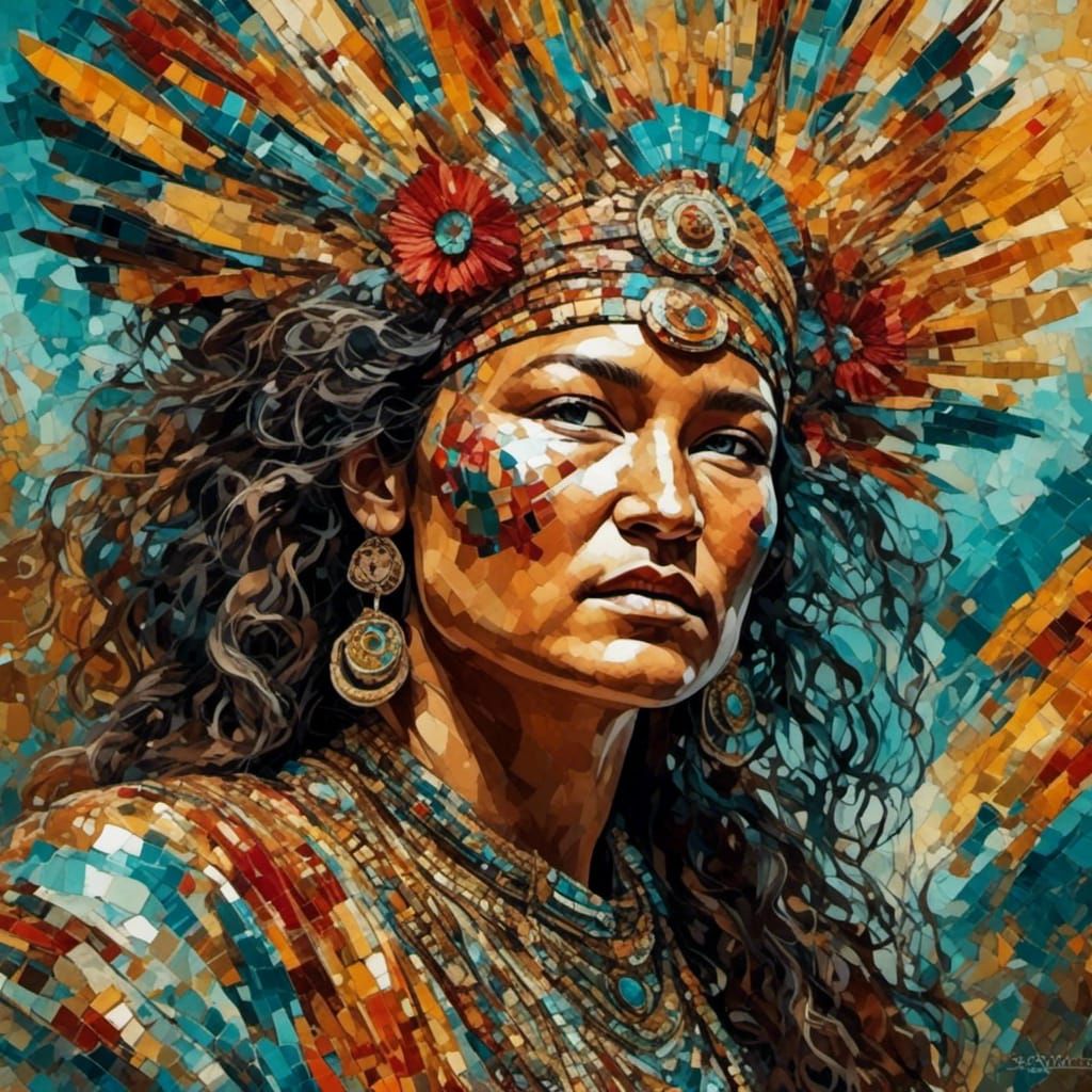 <lora:Scrapbook Doodles:1.0> <lora:IndigenousWoman:1.0> Thre...