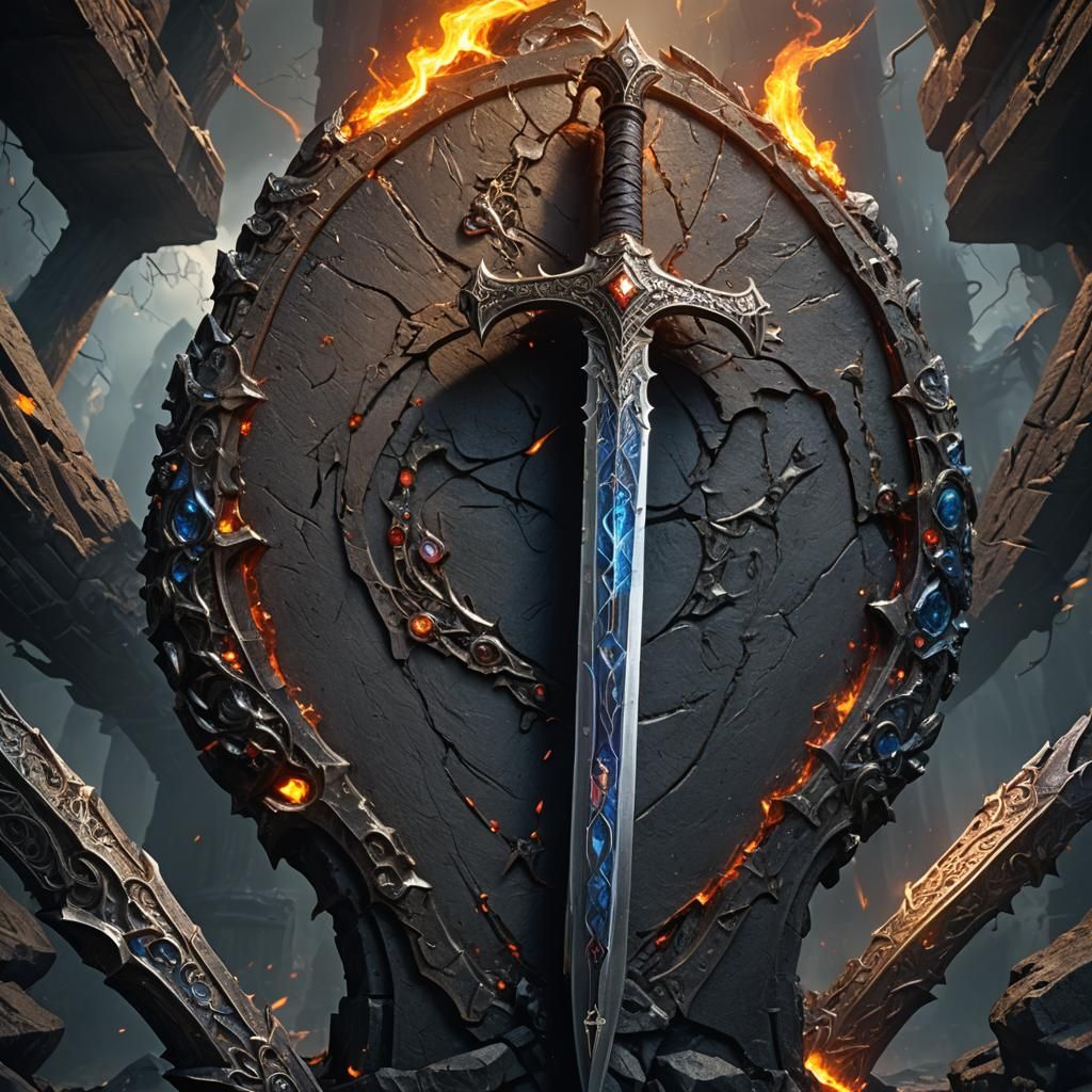 Magical Greatsword with Dark Jewelry