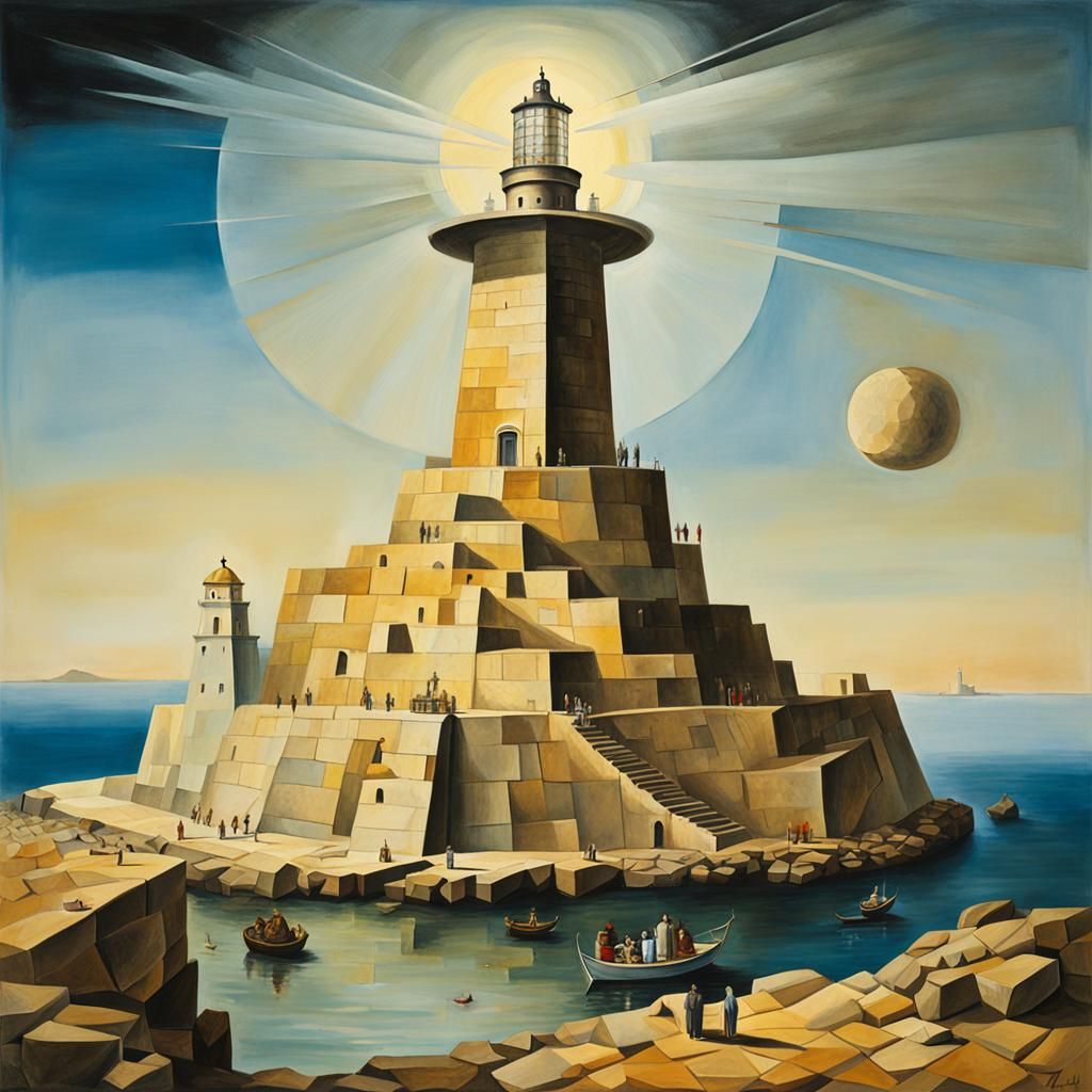 Lighthouse of Alexandria in Surrealist Style