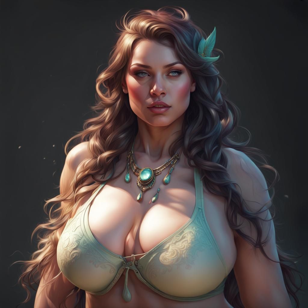 Amazonian Woman in String Bikini: Hyperdetailed Digital Art