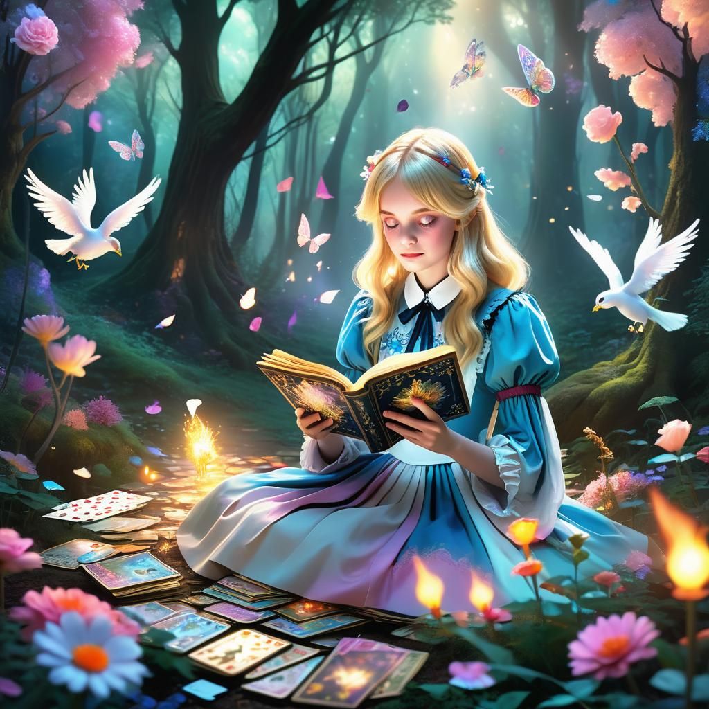 Alice in Wonderland Tarot Reading in Anime Style