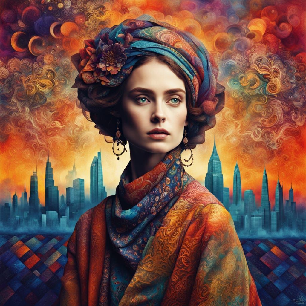 Empowering Surreal Cityscape with Inspirational Quotes and T...