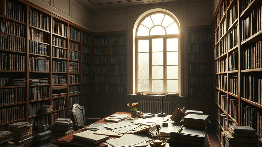 Epic Study Room in Digital Matte Painting Style