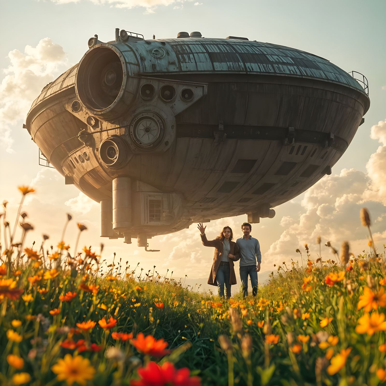 Cosmic Refuge in a Vibrant Meadow