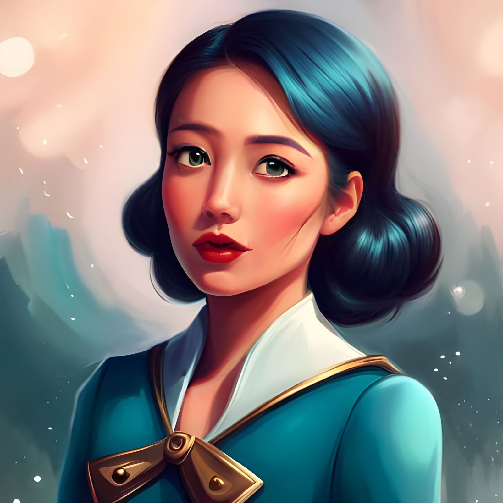 Girl with Butterfly Fantasy in Pixar Style