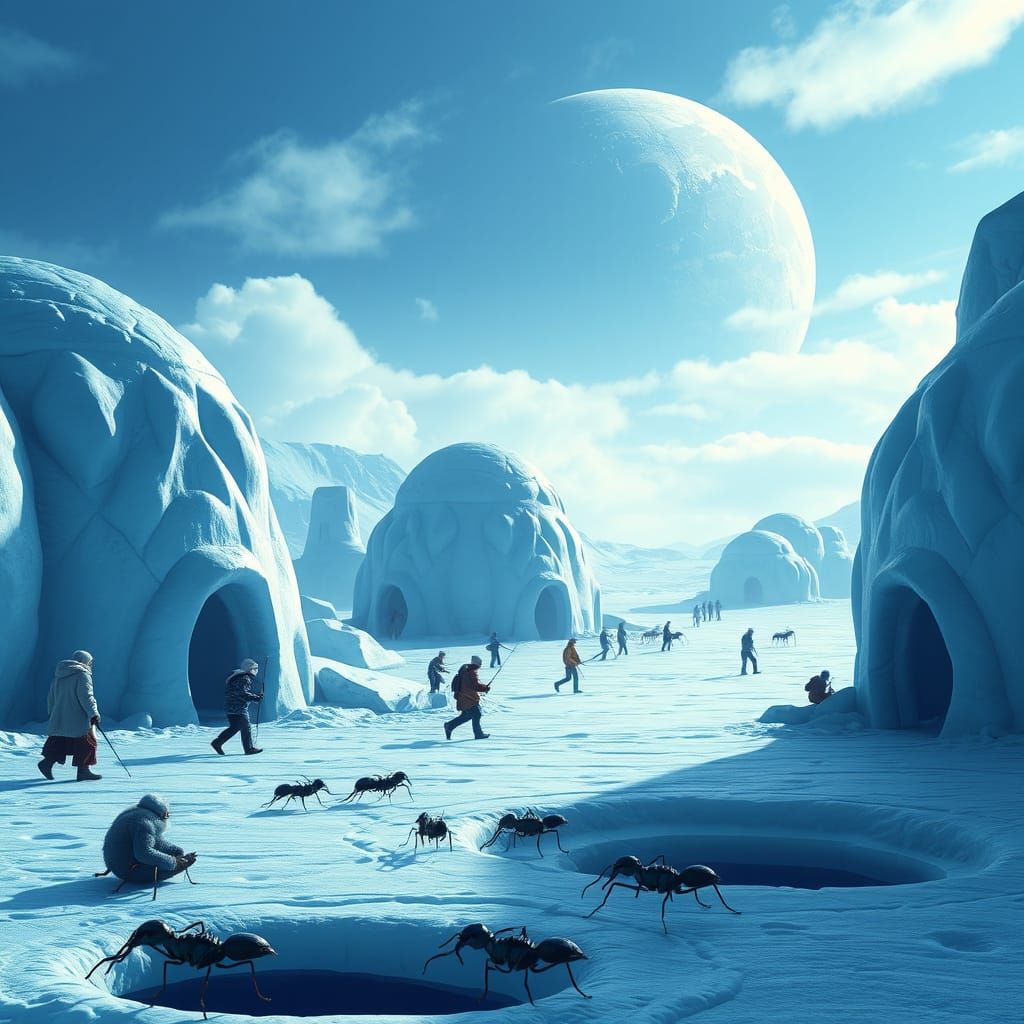 Frozen Wonderland of Triton: Vibrant Blue Hues and Majestic ...