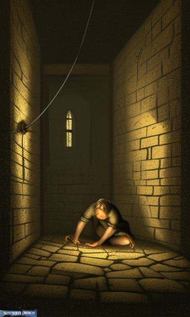 Ominous Dungeon Prisoner in Renaissance Lighting