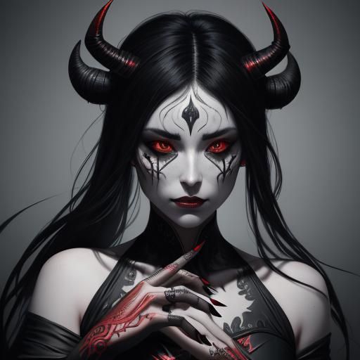 Beautiful Demon Woman Portrait in Unreal Engine 5