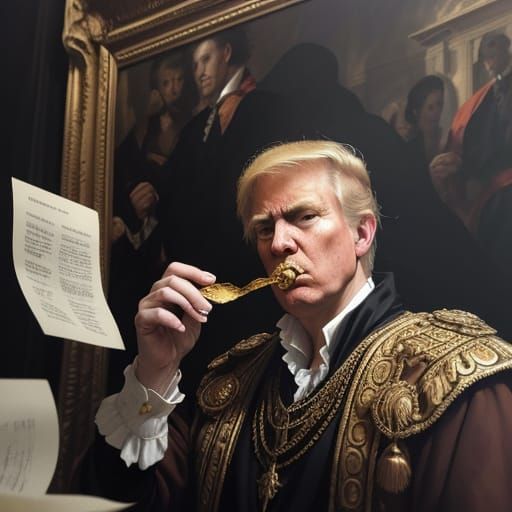 Donald Trump as Roman Emperor in Baroque Oil Painting