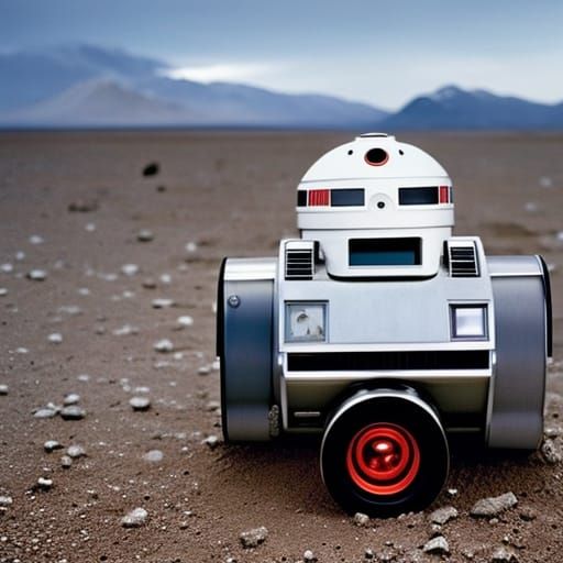 Robot on the Moon: Professional Color Portrait