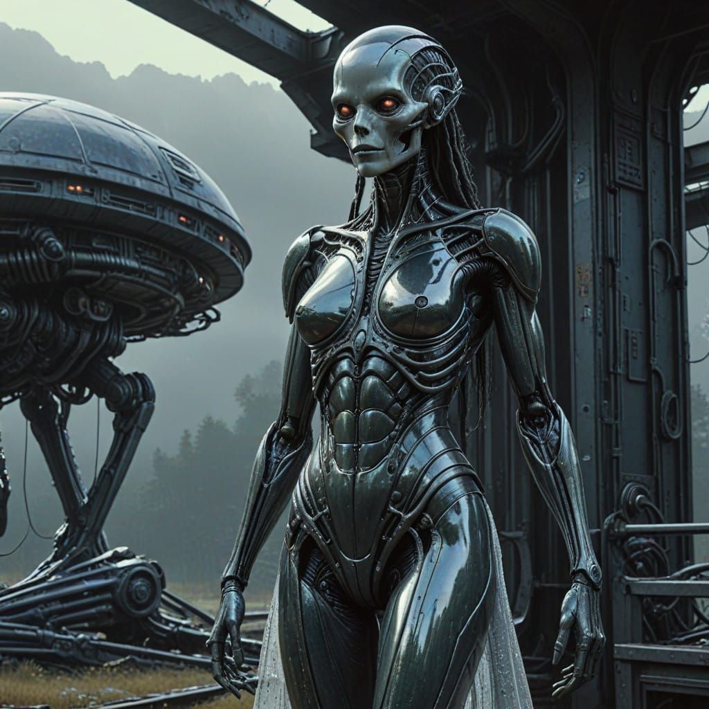 Regal Alien Sorceress in Crystal Gown