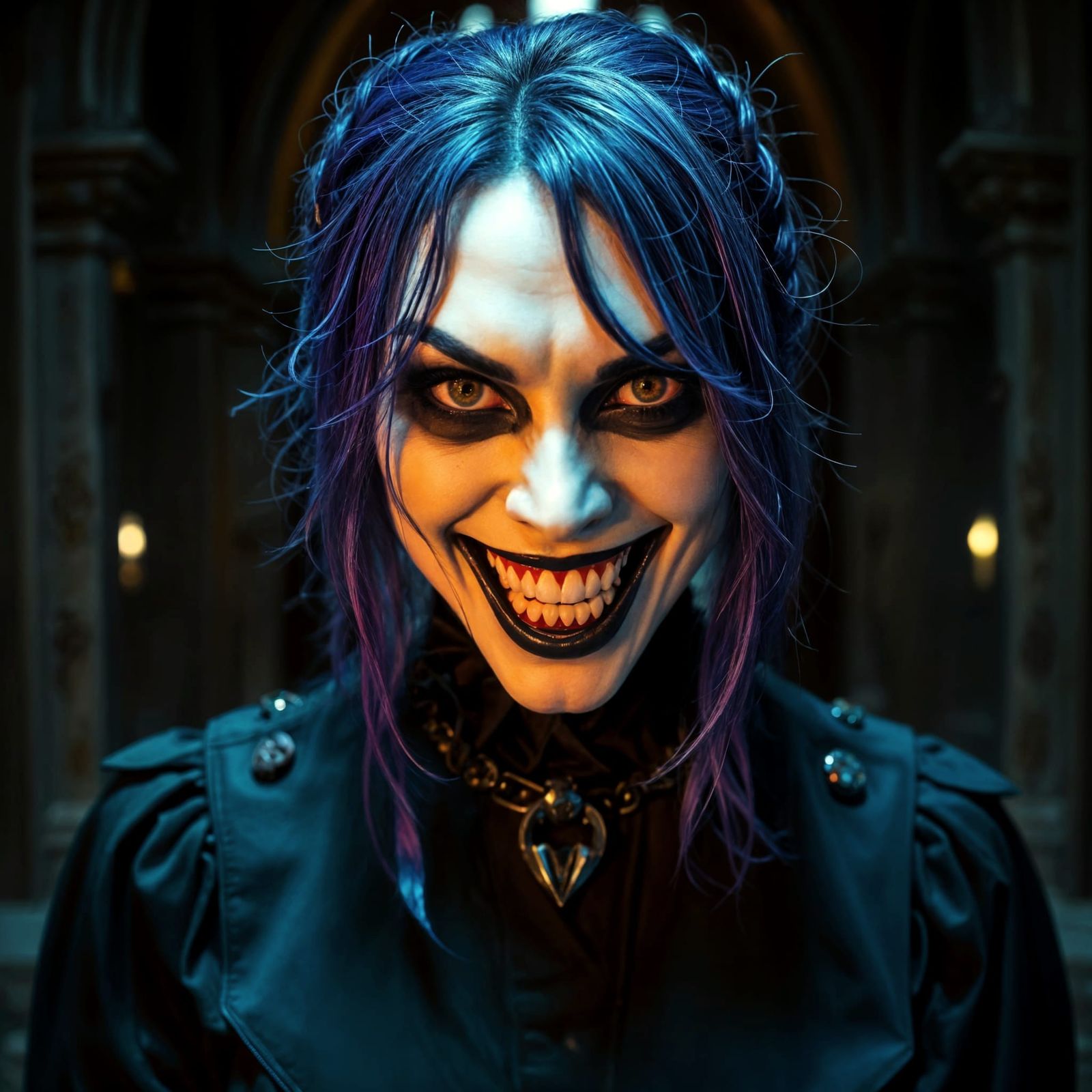 Gothic Goddess in Midnight Church