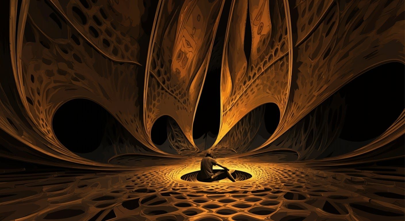 Abstract AI Image With Vector Fractal and 3D Shading