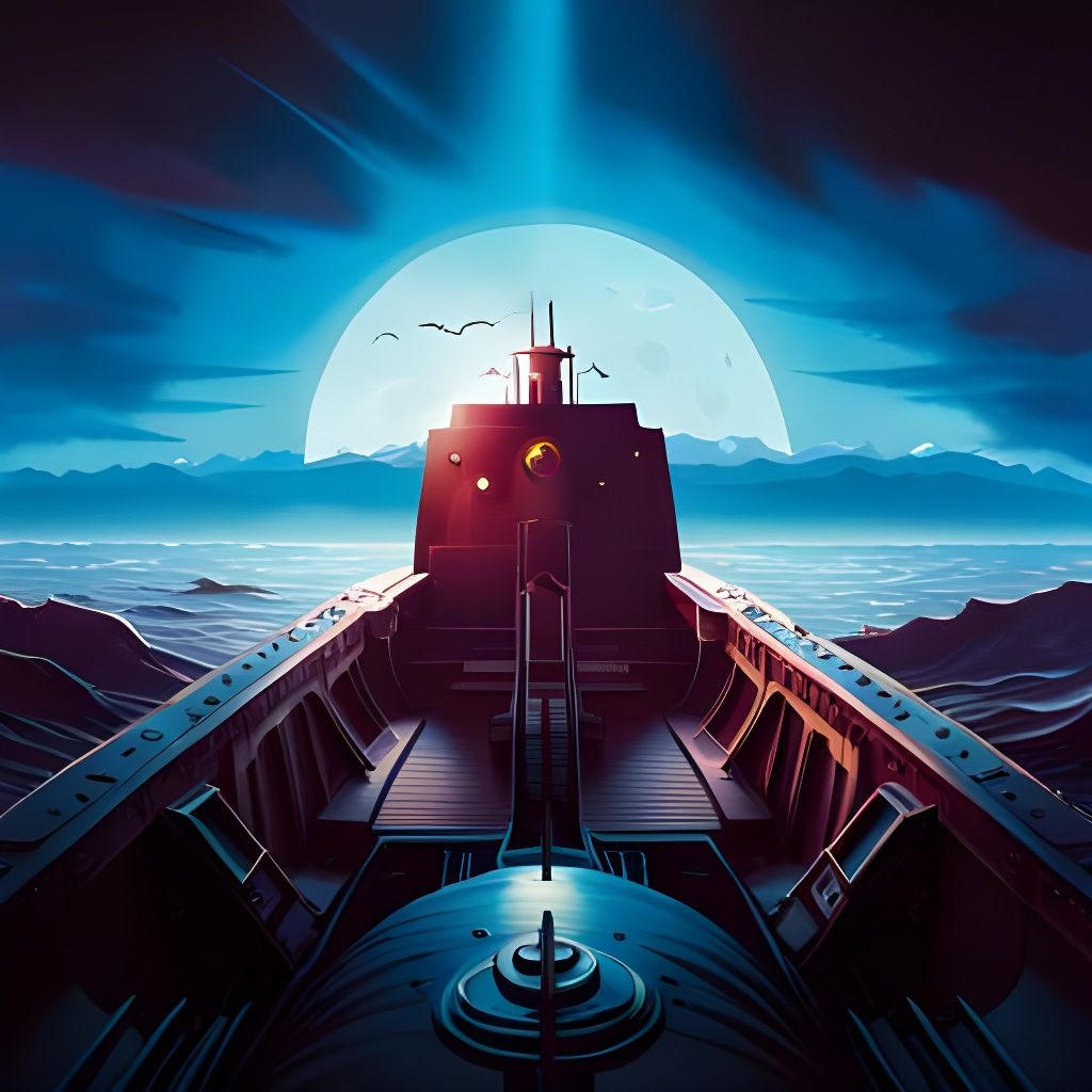 Epic Submarine: Vivid, Dramatic, Cinematic Photograph