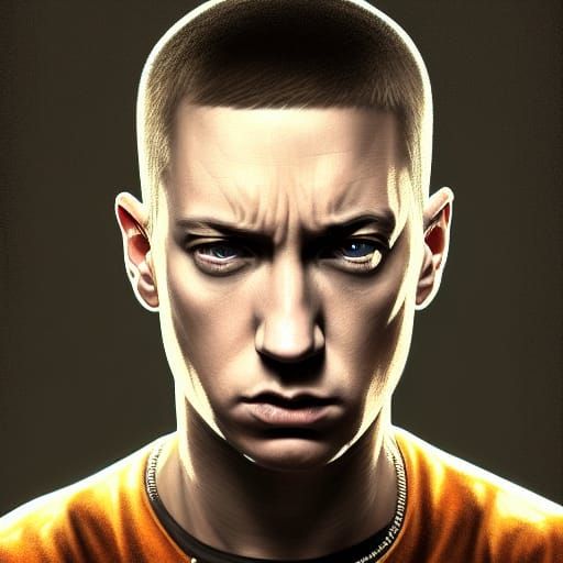 Eminem Portrait in Hyperdetailed Splash Art Style