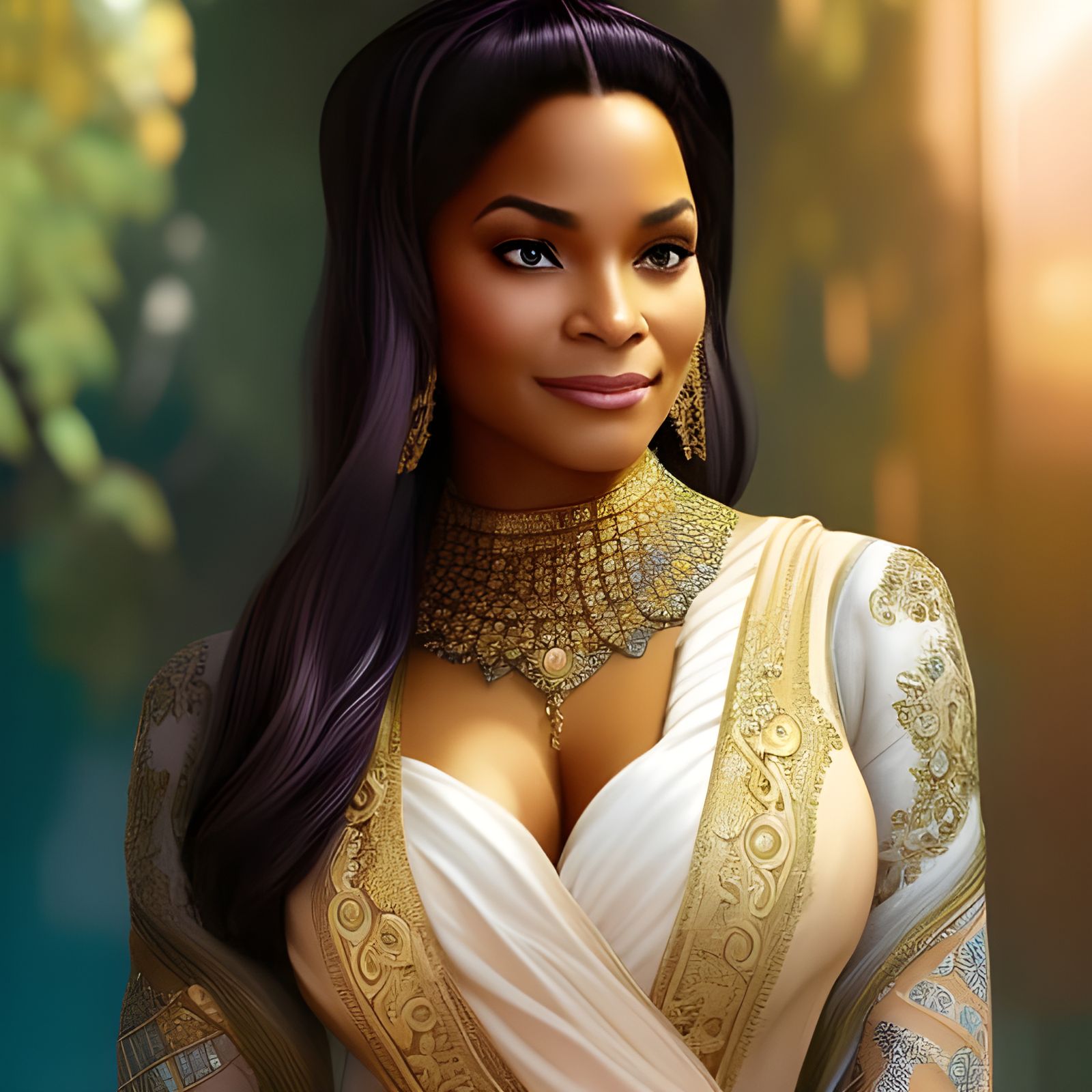 Nia Long Portrait in Pakistani Dress