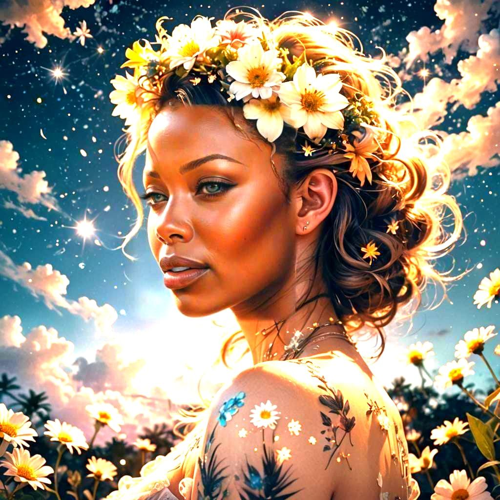 Hyperrealistic Double Exposure Portrait with Savannah Scenes