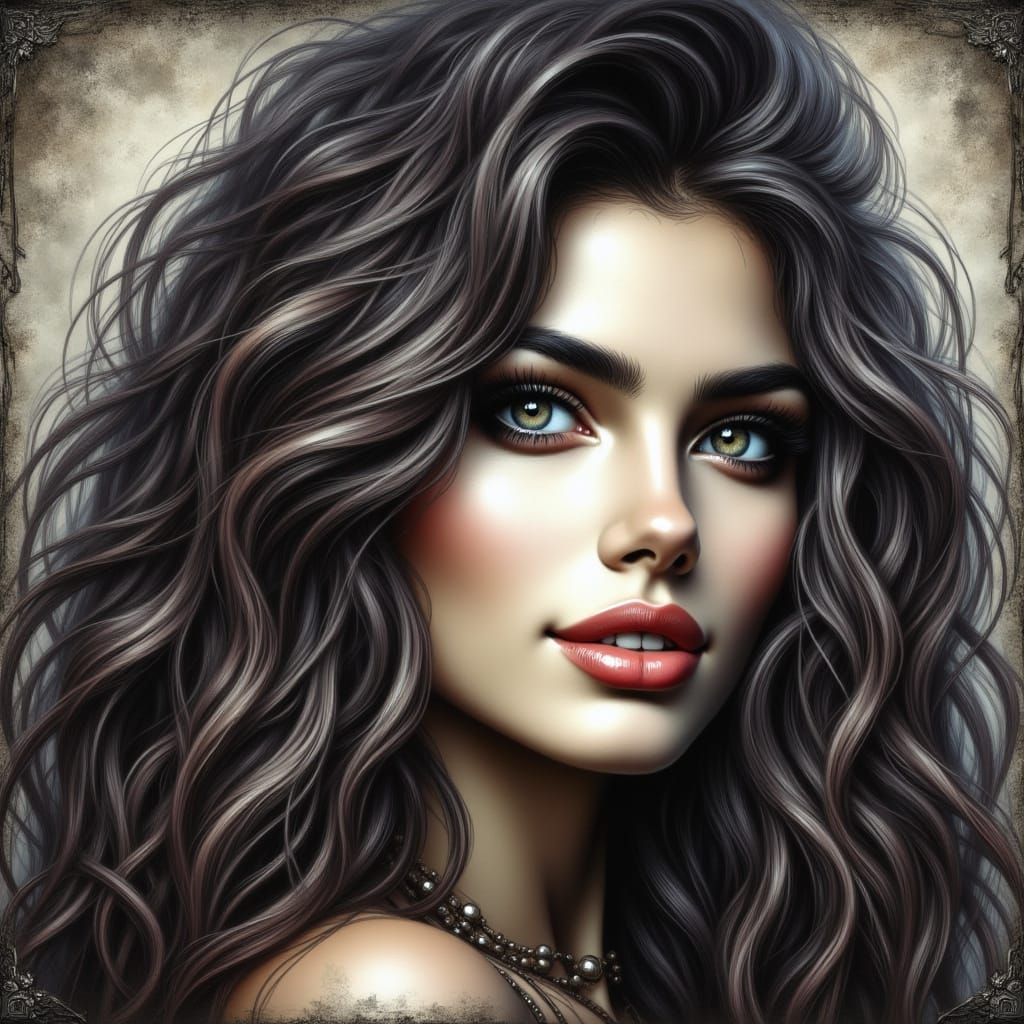 Glamorous Woman in Vintage Comic Art Style