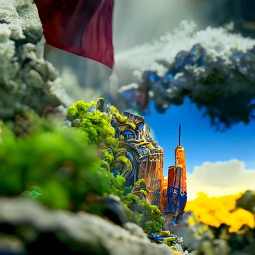 Detailed Matte Painting of America in Deep Color