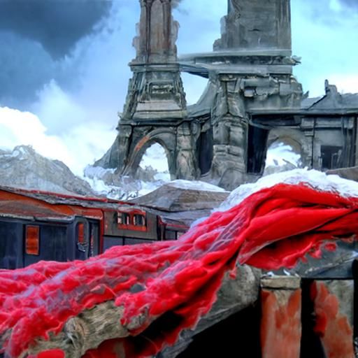 Detailed Matte Painting of a Red Scarf