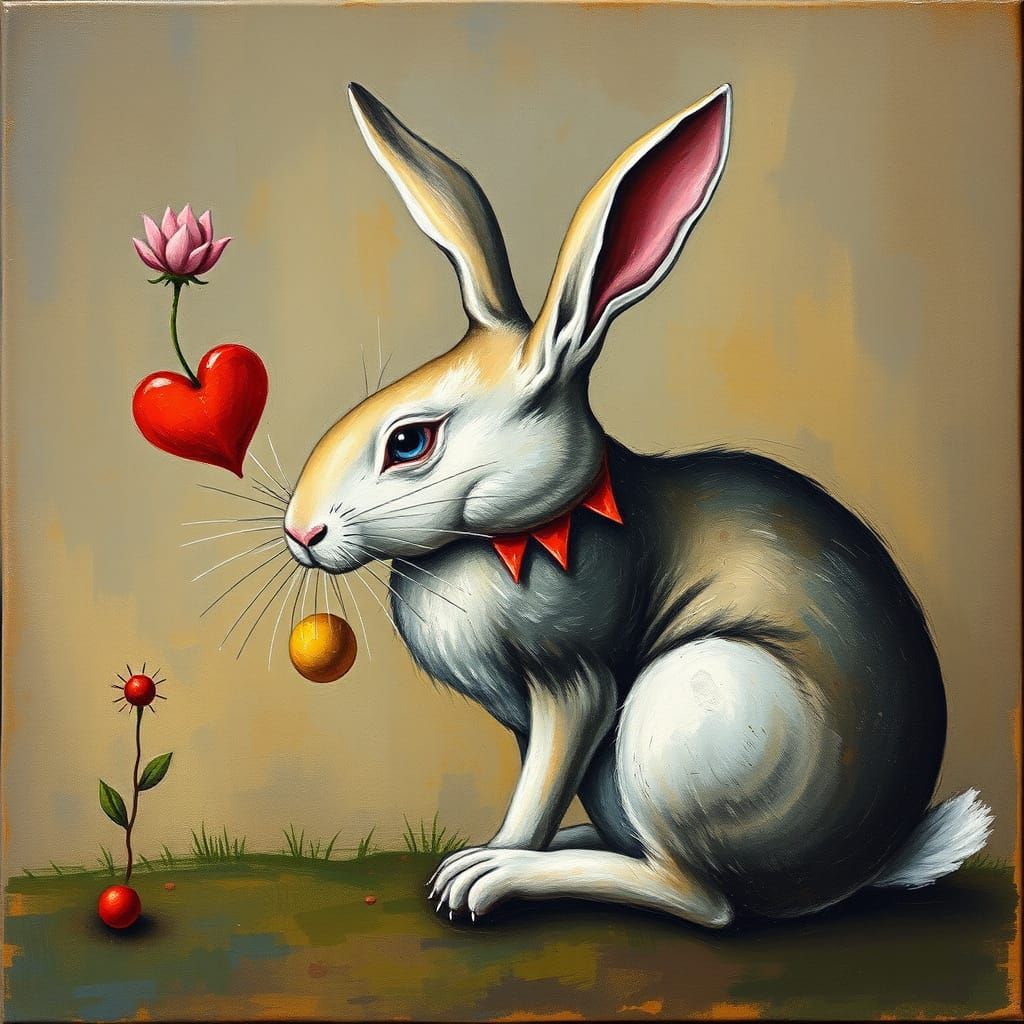 Allegorical Rabbit Figure in Surrealist Style