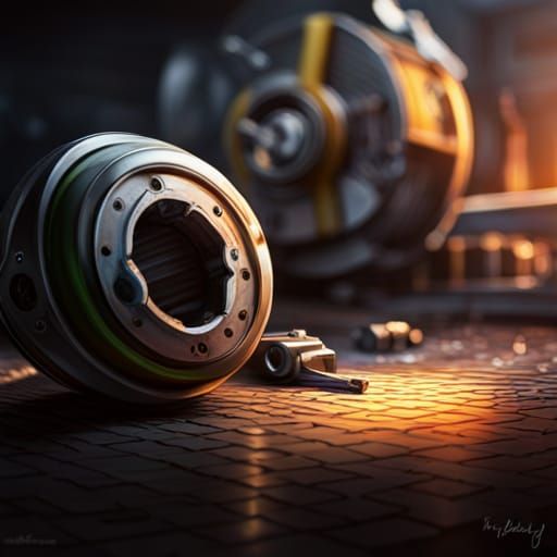 Lost 10mm Socket: Hyperrealistic Workshop Floor Art