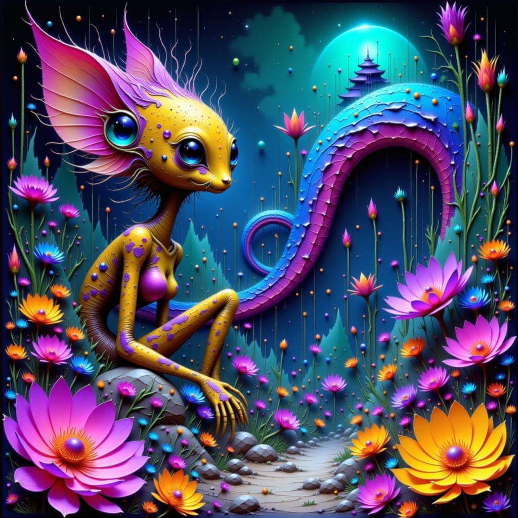 Ethereal Alien Sprite in Dreamlike Pop Surrealism Style