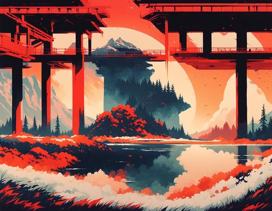 Dreamlike Cyberpunk Scene by Alena Aenami