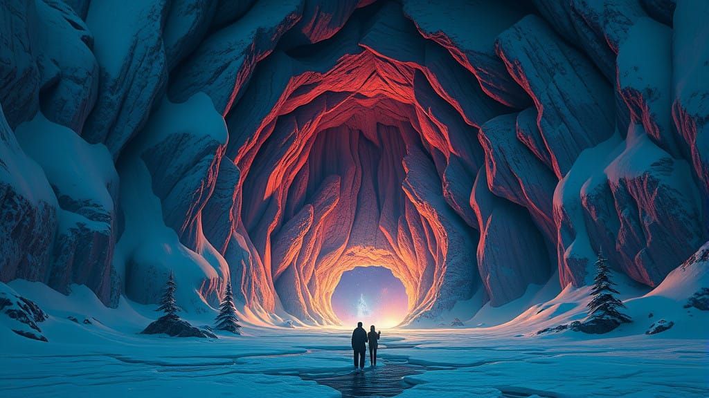 Futuristic Gateway to Hollow Earth at Arctic North Pole