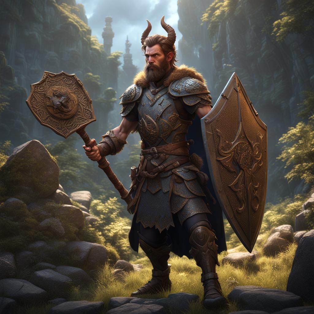Satyr Cleric Wanderer in Detailed Matte Painting