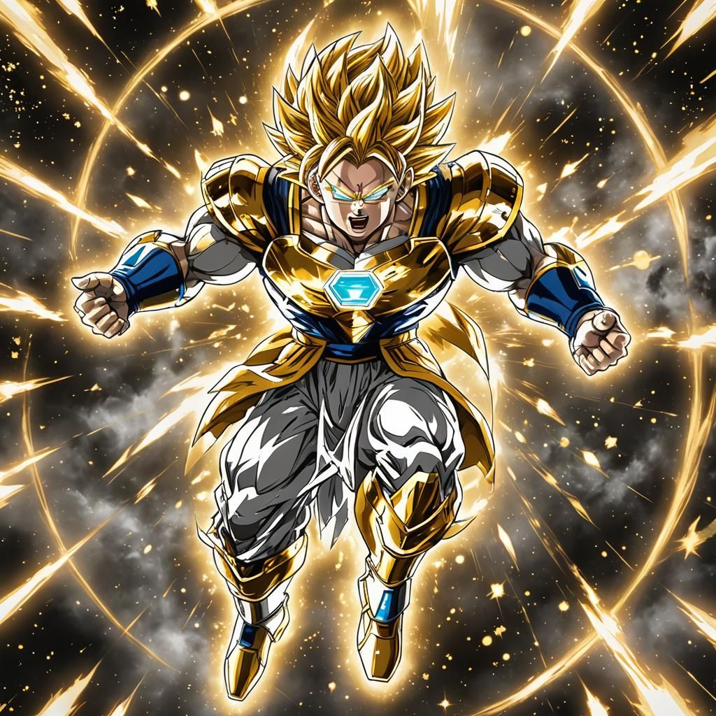 Super Saiyan Celestial Form Radiating Light