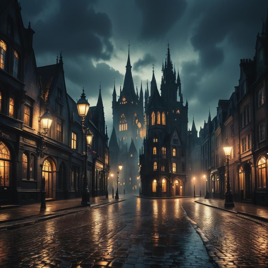 New Vampire City Skyline in Romantic Surrealism