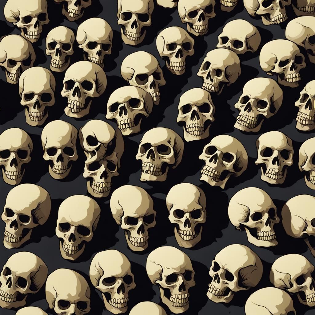 Sinister Skeleton Army with Colorful Skulls