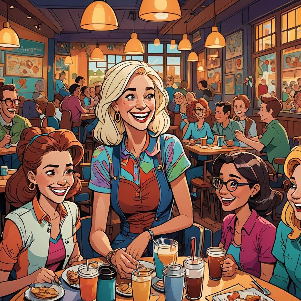 Cartoon Characters Luncheon in 2D Animation Style