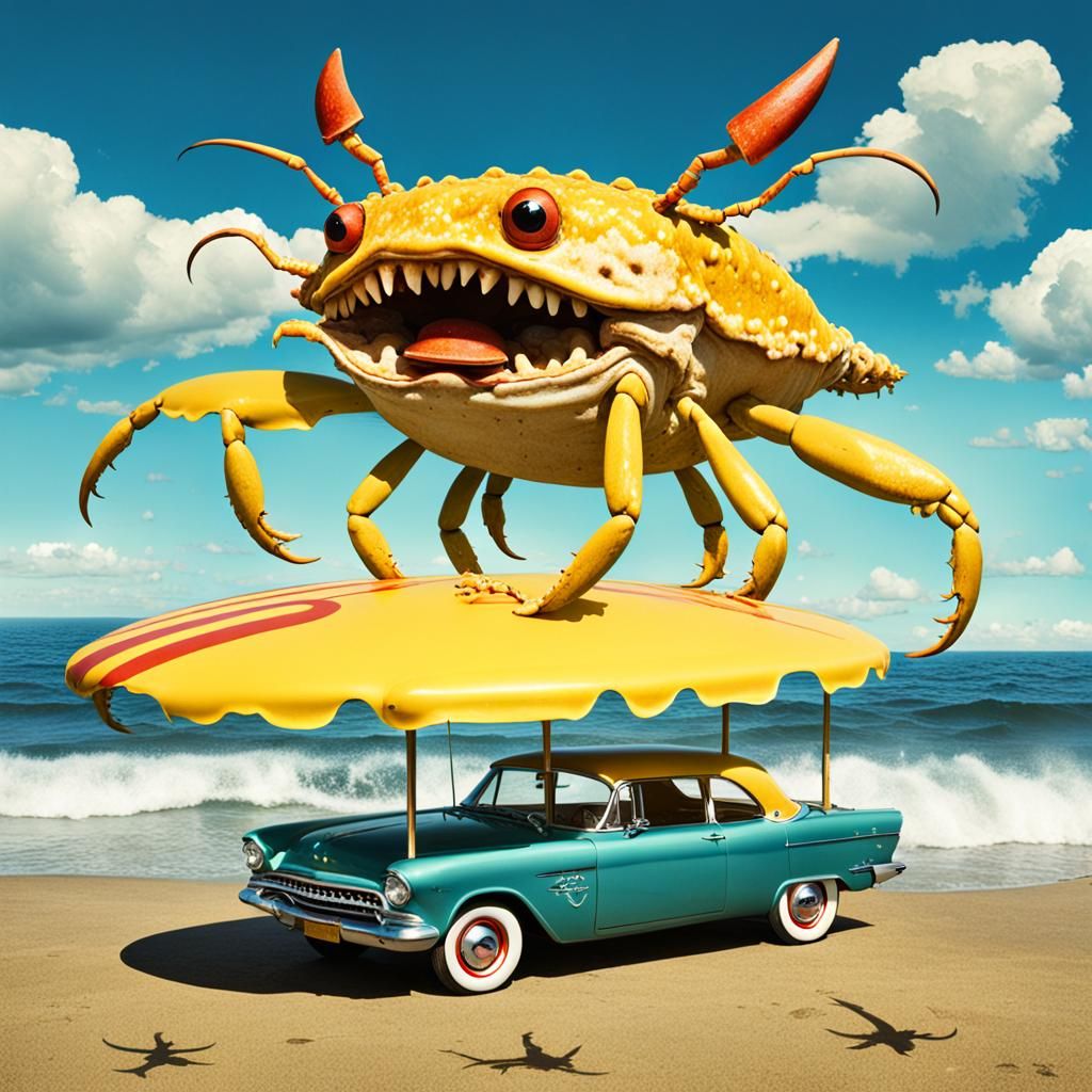 Crab Monsters Surf Hotdogs in Alternate Reality