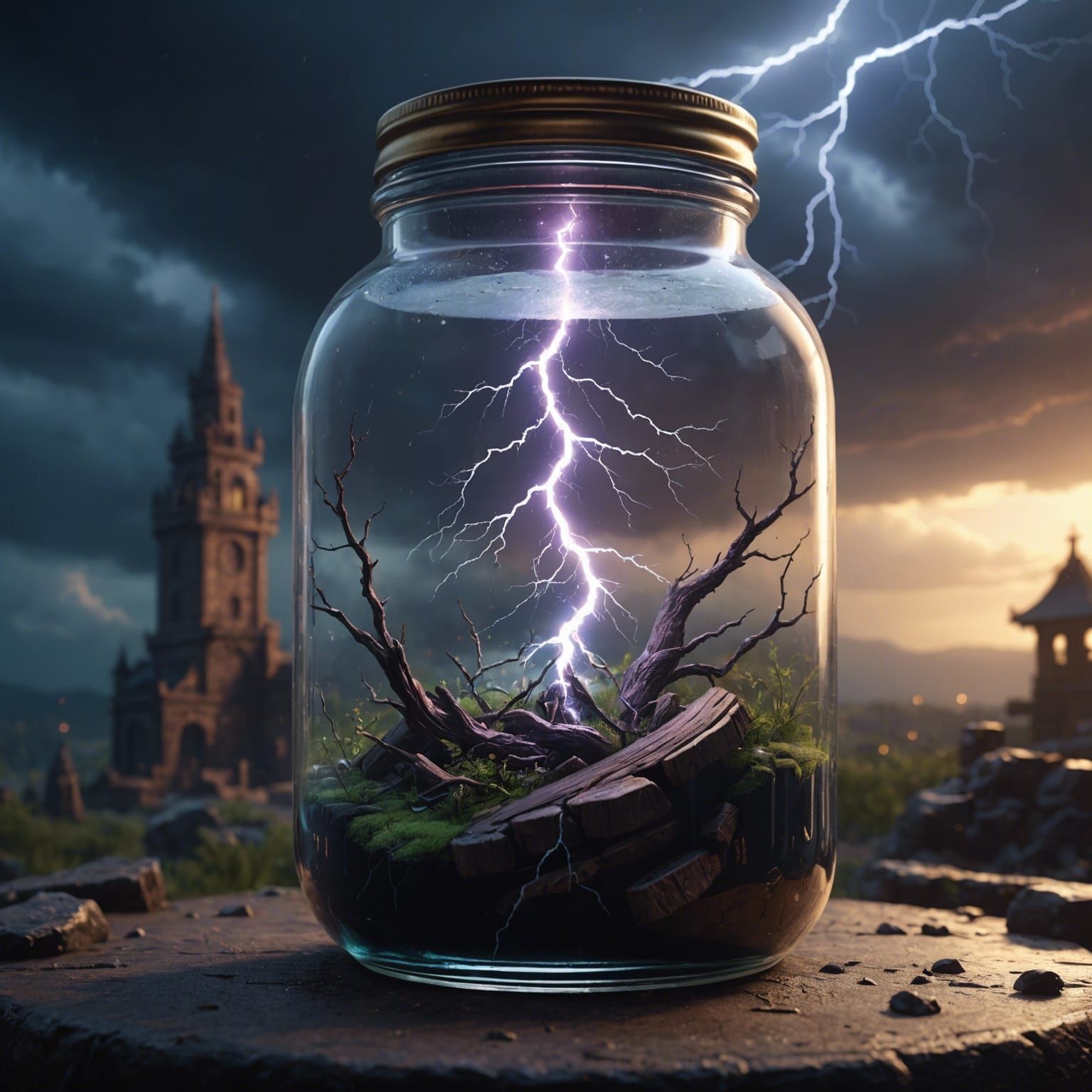 Lightning Storm in a Jar: Fantasy Concept Art