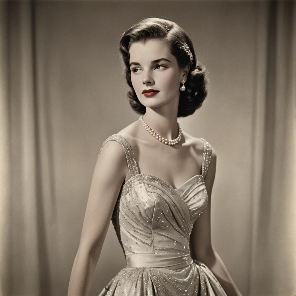 Elegant 1950s Debutante in Classic Style
