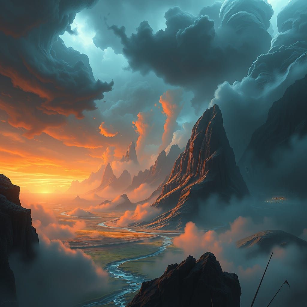 Fantasy Landscape in Vivid, Photorealistic Style